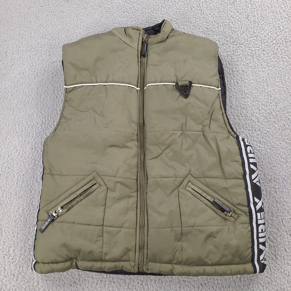 Avirex Puffer‎ Vest Boys Medium Green Jacket Full Zip Snow Youth Nylon